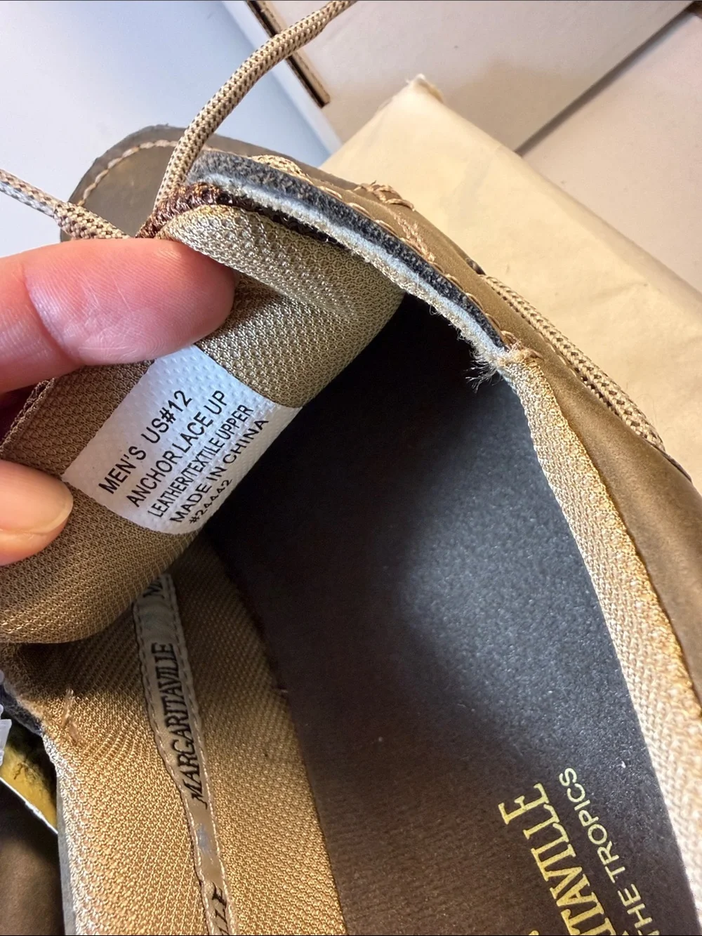 Margaritaville Men's Dark Brown and Tan Lace-Up Boat Shoes